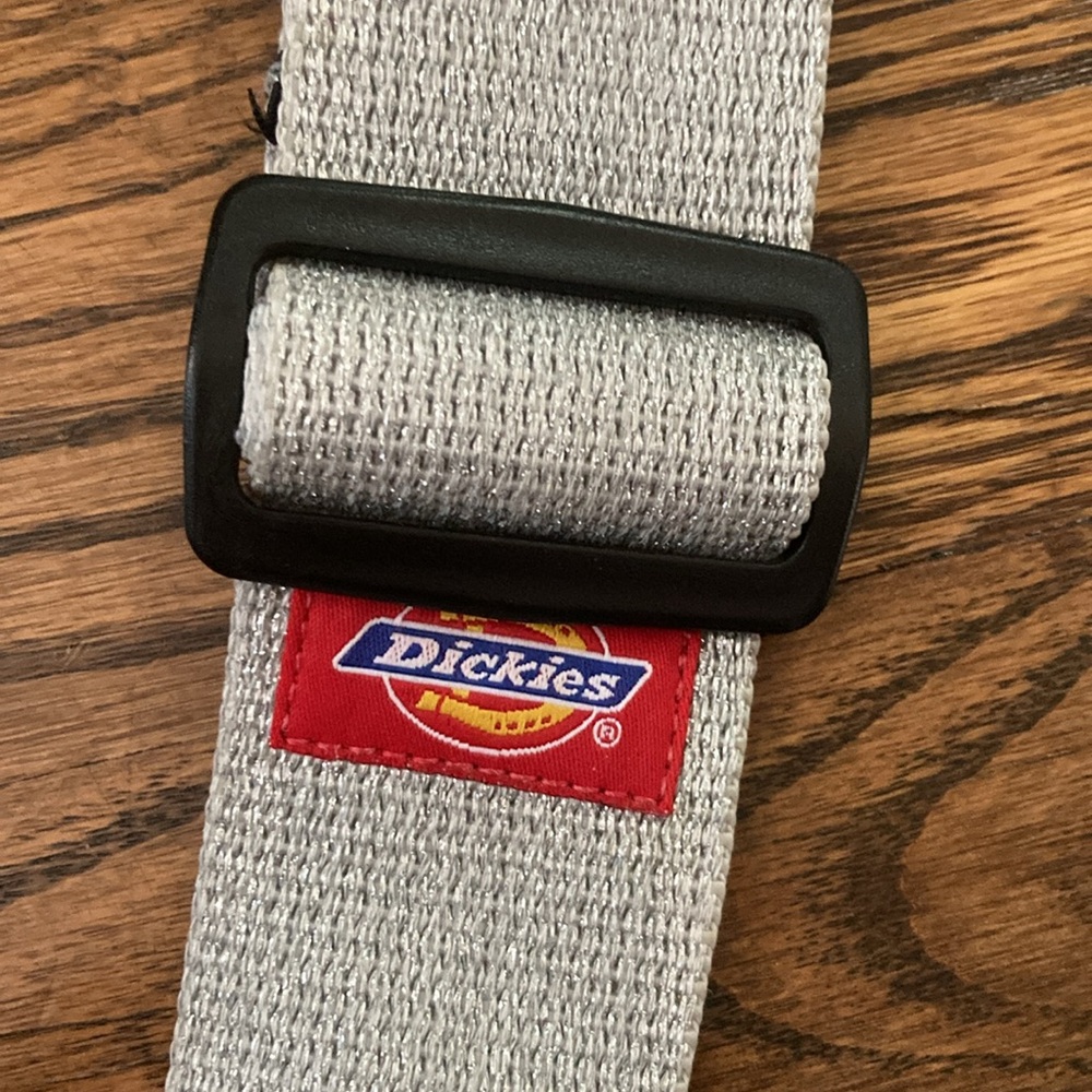 Vintage Y2K Dickies Metallic Silver Guitar Strap